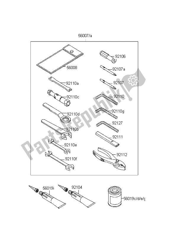 Toutes les pièces pour le Outils Propriétaires du Kawasaki KLE 500 1999