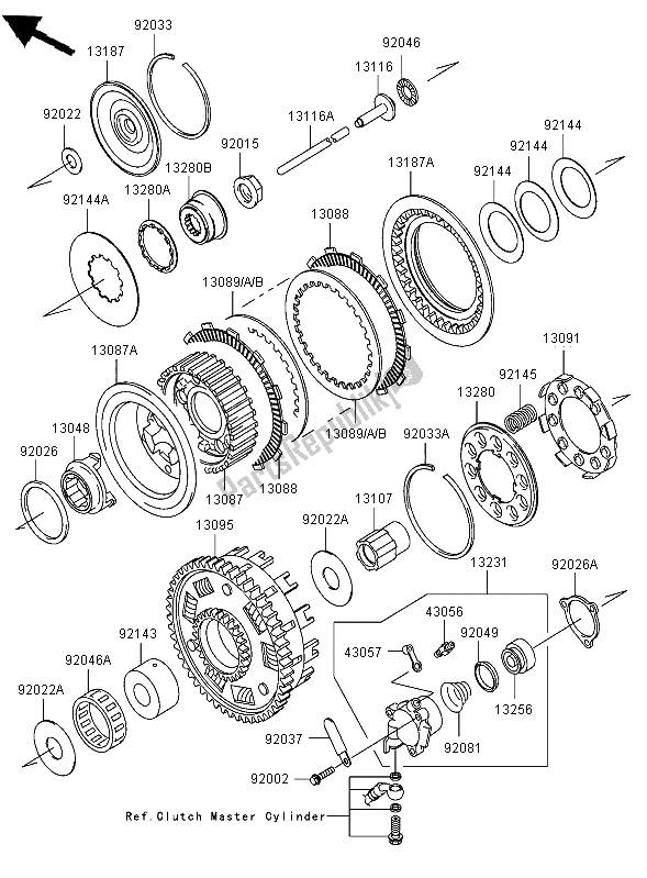 Toutes les pièces pour le Embrayage du Kawasaki VN 1600 Classic Tourer 2006