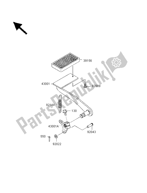 All parts for the Brake Pedal of the Kawasaki VN 1500 Classic 1998