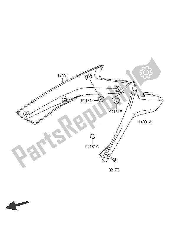 Tutte le parti per il Coperture Laterali del Kawasaki KLV 1000 2005