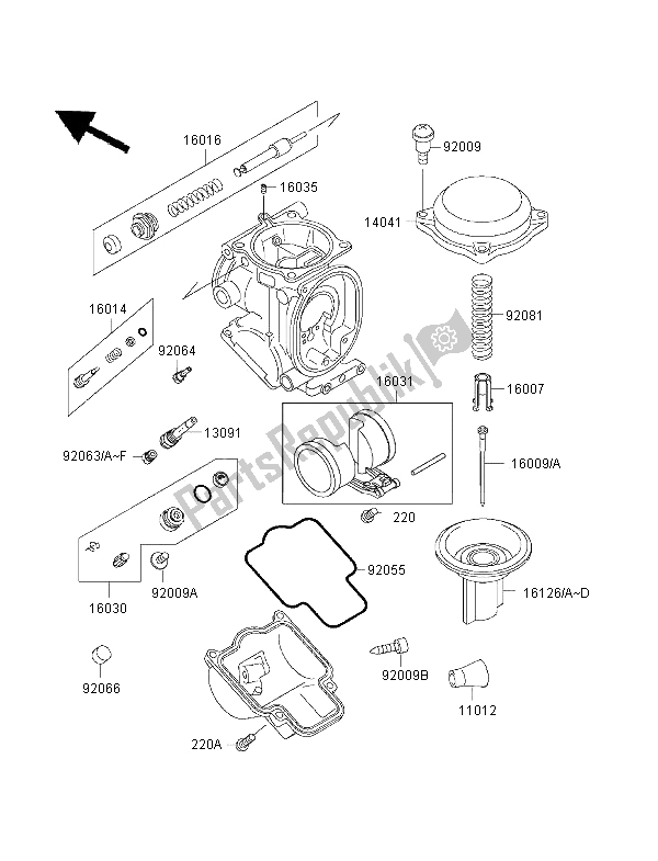 Todas las partes para Partes Del Carburador de Kawasaki Ninja ZX 6R 600 1997