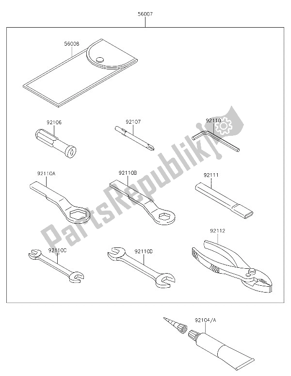 All parts for the Owners Tools of the Kawasaki W 800 2016