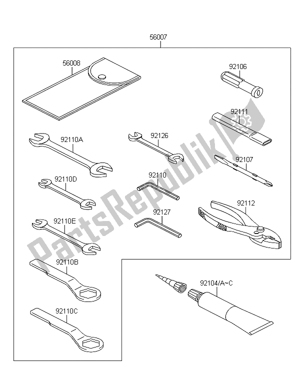 Todas las partes para Herramientas De Propietarios de Kawasaki Z 750R ABS 2012