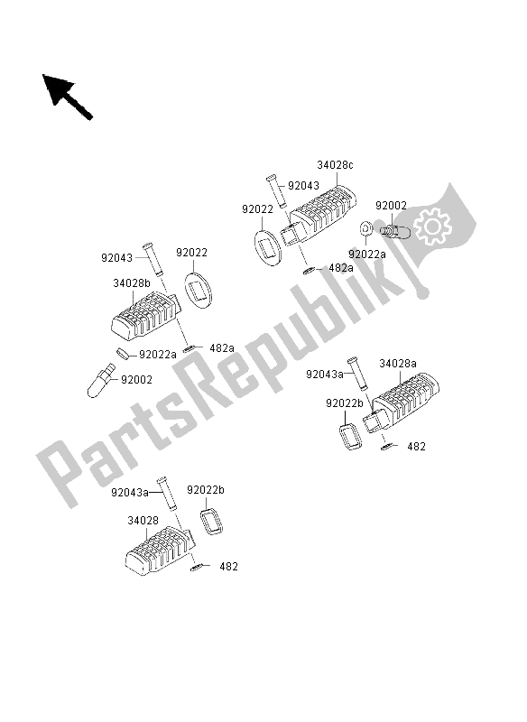 Wszystkie części do Podnó? Ki Kawasaki ER 500 2003