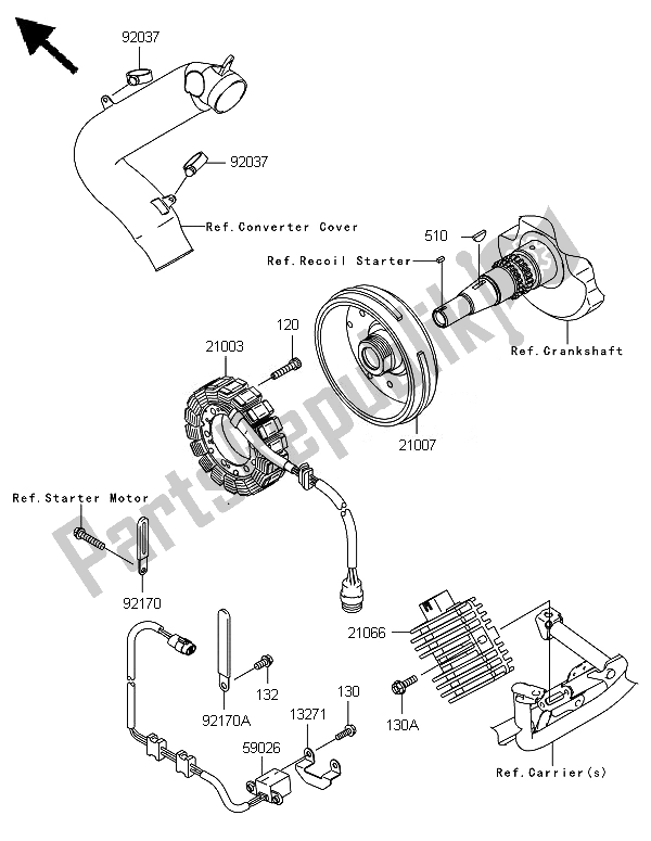 Todas las partes para Generador de Kawasaki Brute Force 650 4X4I 2014