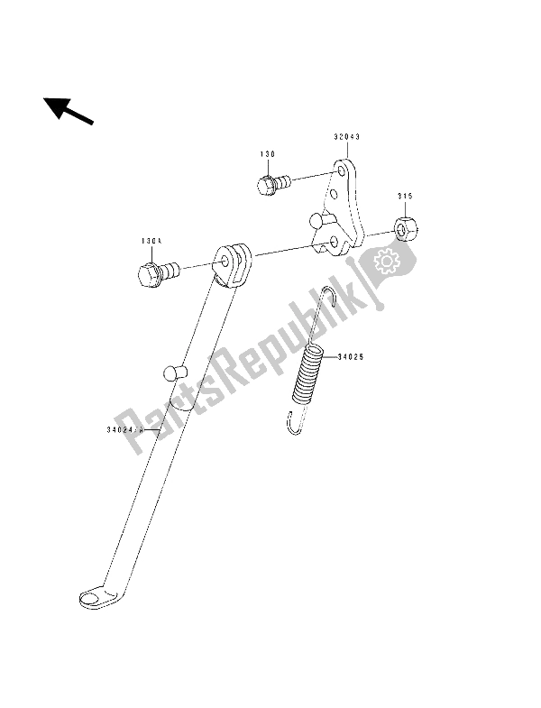 All parts for the Stand(s) of the Kawasaki KX 80 SW LW 1994