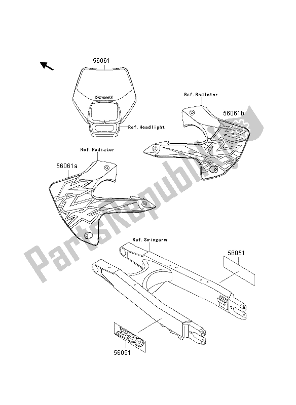 All parts for the Decals of the Kawasaki KLX 300R 1997