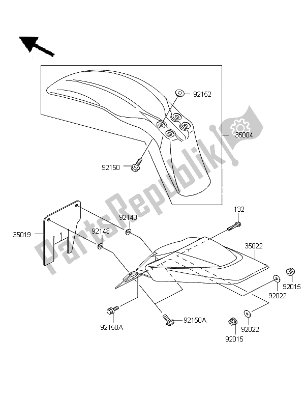 All parts for the Fenders of the Kawasaki KLX 110 2008