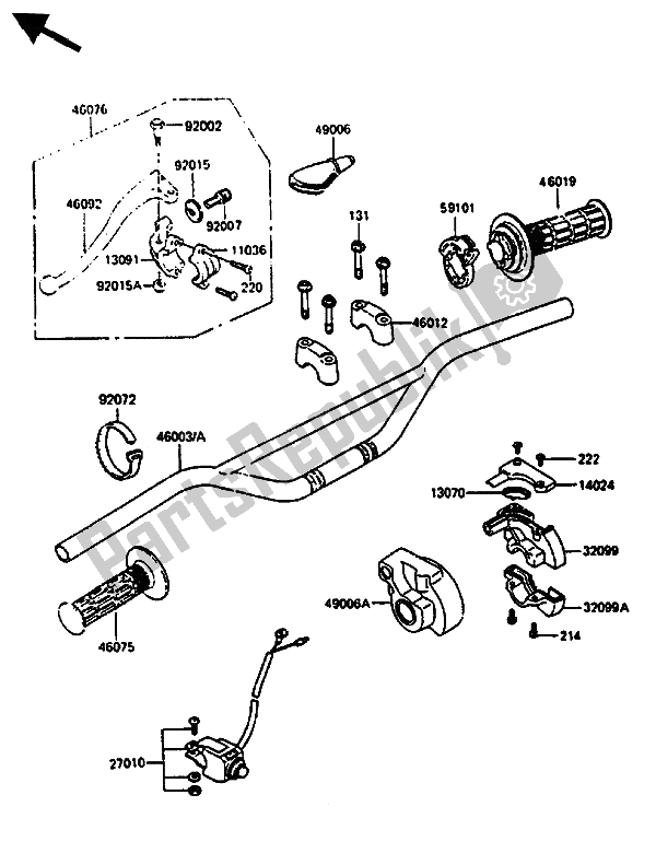 Todas las partes para Manillar de Kawasaki KX 500 1986