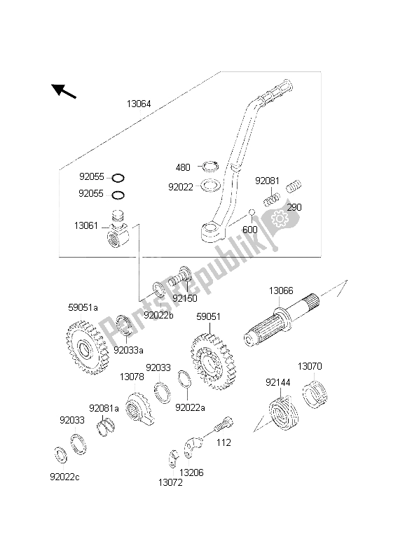 Todas las partes para Mecanismo De Arranque de Kawasaki KX 500 1998