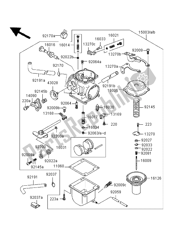 Todas las partes para Carburador de Kawasaki Eliminator 125 1999