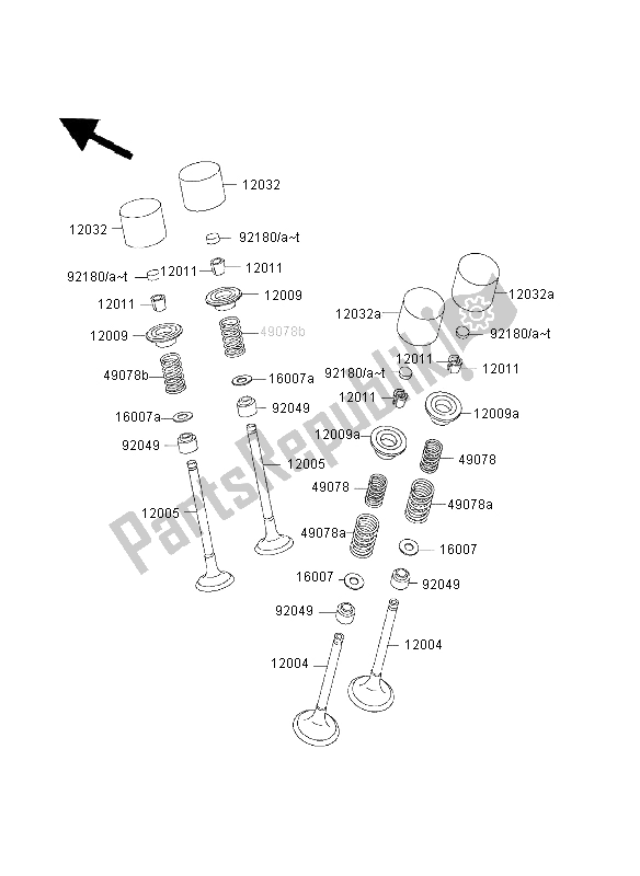 All parts for the Valve of the Kawasaki ZZR 600 2003