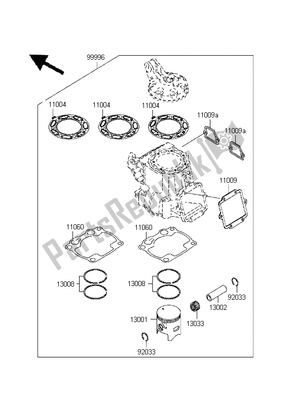 Tutte le parti per il Parti Opzionali del Kawasaki KX 250 1999