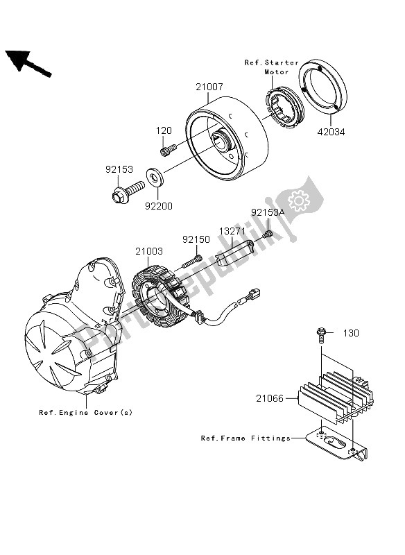 Todas las partes para Generador de Kawasaki Versys 650 2012