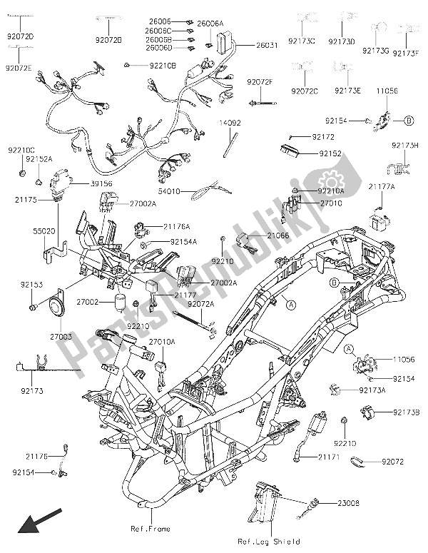 All parts for the Chassis Electrical Equipment of the Kawasaki J 300 2016