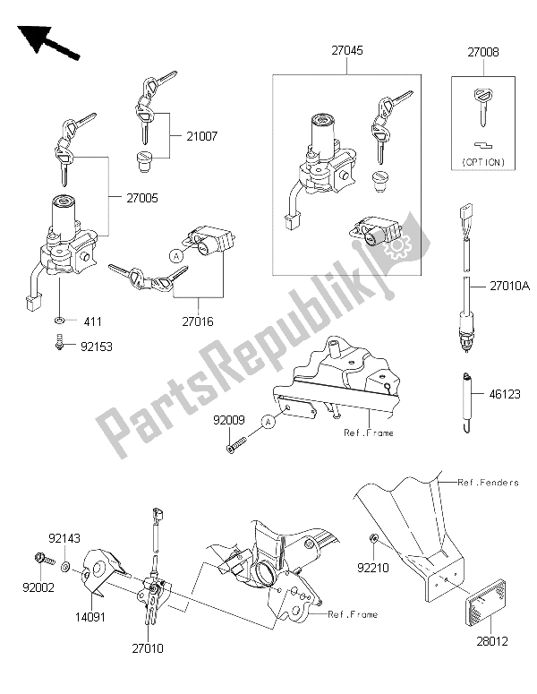 Tutte le parti per il Interruttore Di Accensione del Kawasaki KLX 250 2015