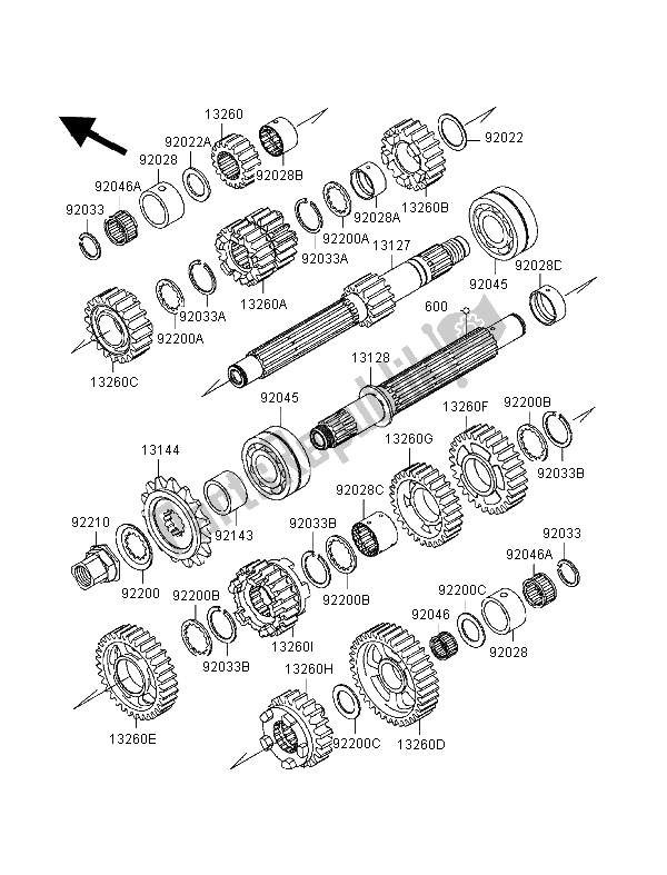 All parts for the Transmission of the Kawasaki Ninja ZX 9R 900 1998