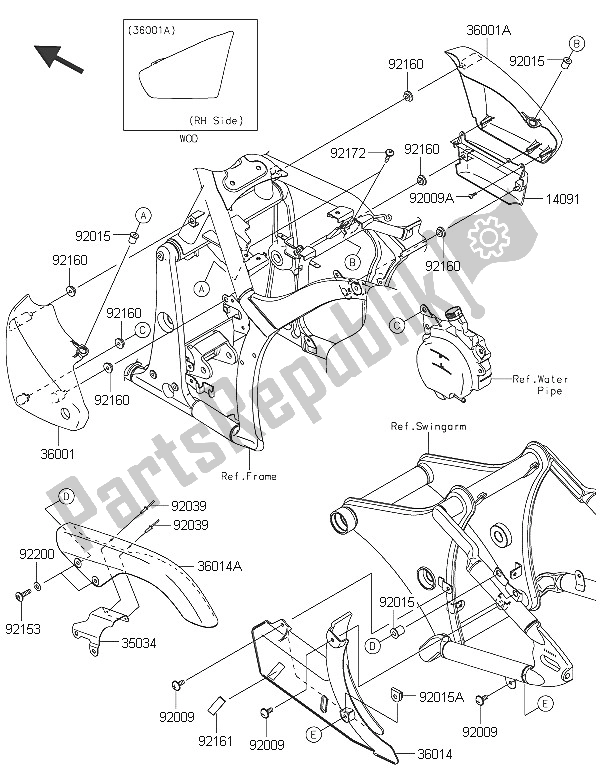 All parts for the Side Covers & Chain Cover of the Kawasaki Vulcan 900 Custom 2016