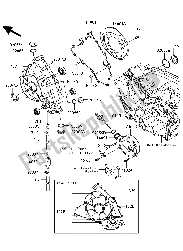 All parts for the Engine Covers of the Kawasaki KVF 650 4X4 2007