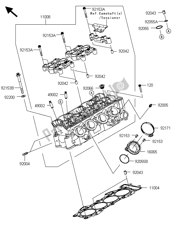 Tutte le parti per il Testata del Kawasaki Ninja ZX 6R ABS 600 2013