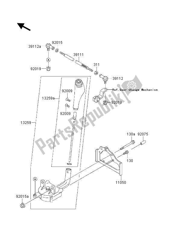 All parts for the Control of the Kawasaki KVF 400 4X4 2001