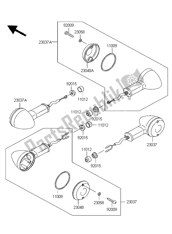 Tutte le parti per il Indicatori Di Direzione del Kawasaki W 650 2004