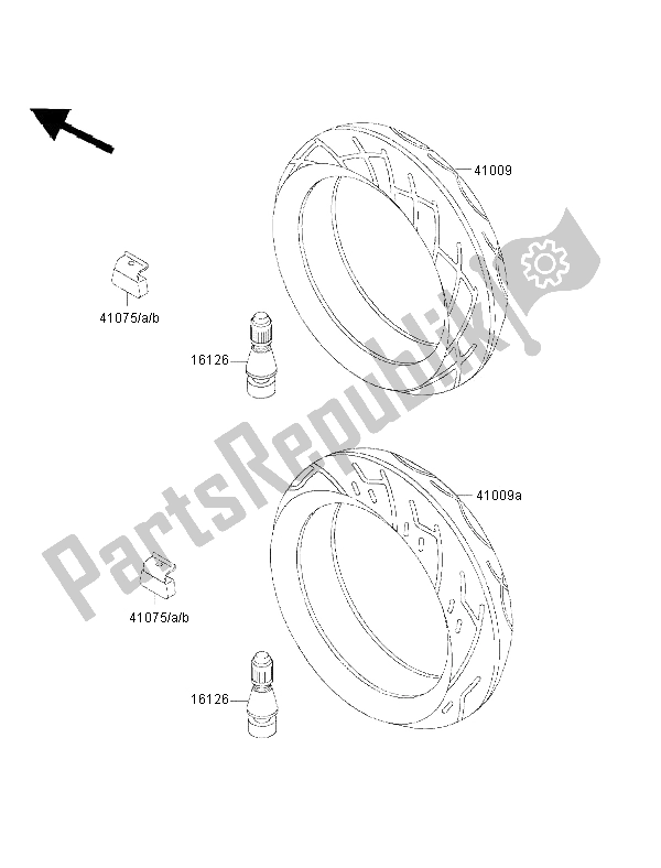 Toutes les pièces pour le Pneus du Kawasaki ZZ R 600 2002