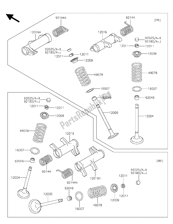 All parts for the Valve(s) of the Kawasaki VN 900 Custom 2015