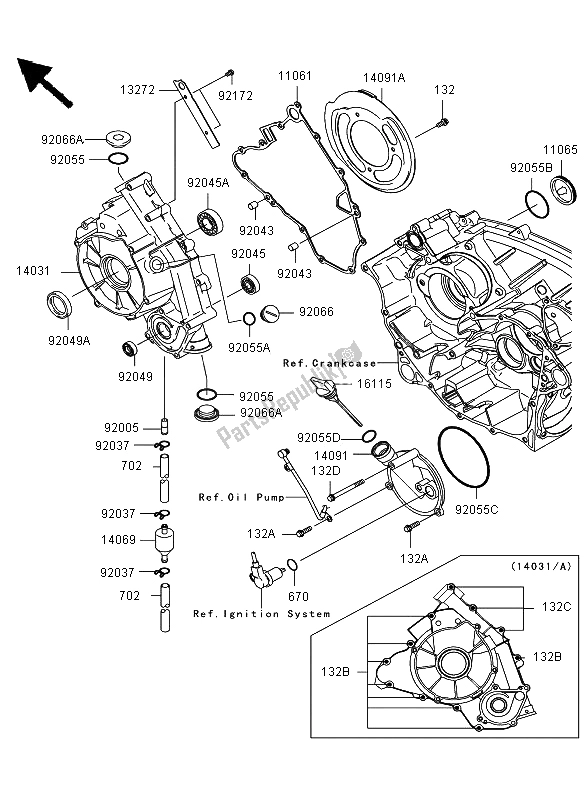 All parts for the Engine Cover(s) of the Kawasaki KVF 650 4X4 2013