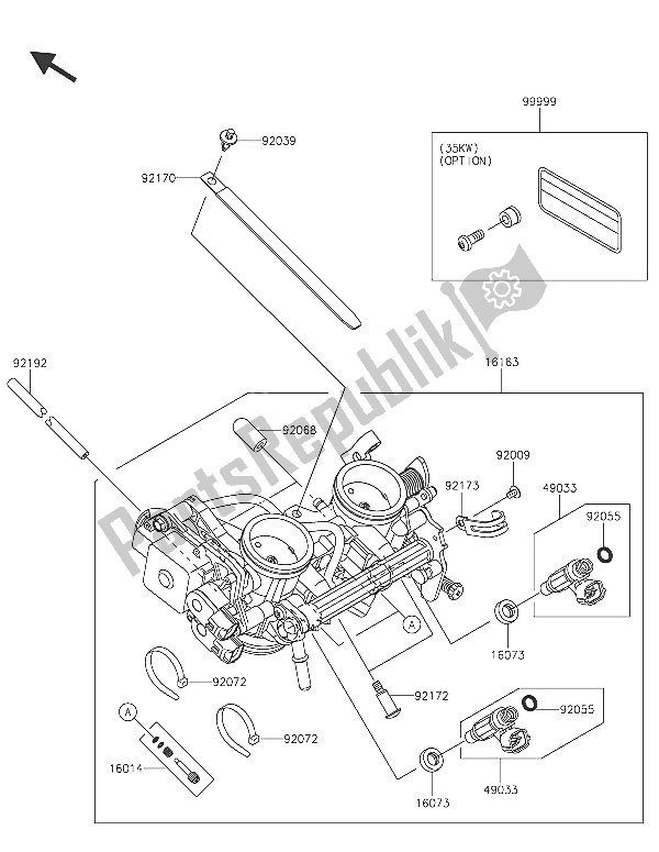 All parts for the Throttle of the Kawasaki Vulcan S ABS 650 2016