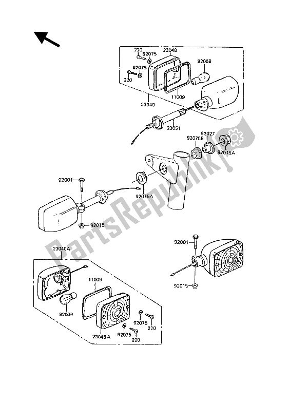 Tutte le parti per il Indicatori Di Direzione del Kawasaki Z 1300 1988