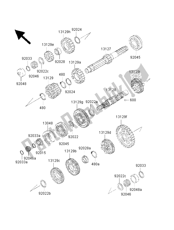 Toutes les pièces pour le Transmission du Kawasaki 1000 GTR 2000