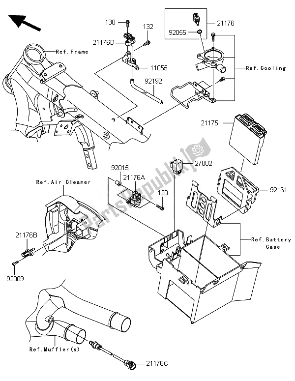 Alle onderdelen voor de Brandstof Injectie van de Kawasaki VN 1700 Classic ABS 2014