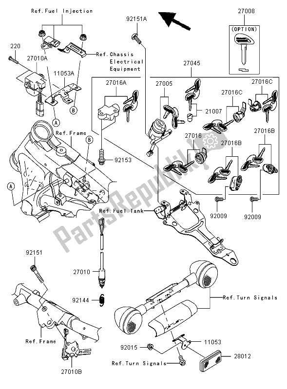 All parts for the Ignition Switch of the Kawasaki VN 1600 Classic Tourer 2006