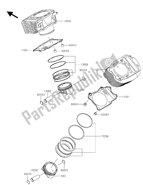 All parts for the Cylinder & Piston(s) of the Kawasaki Vulcan 900 Classic 2015