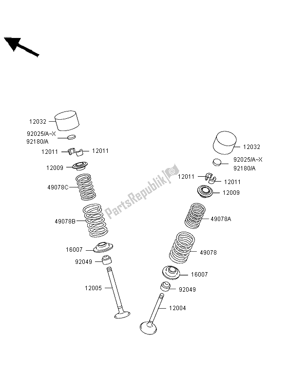 Tutte le parti per il Valvola del Kawasaki Ninja ZX 12R 1200 2002