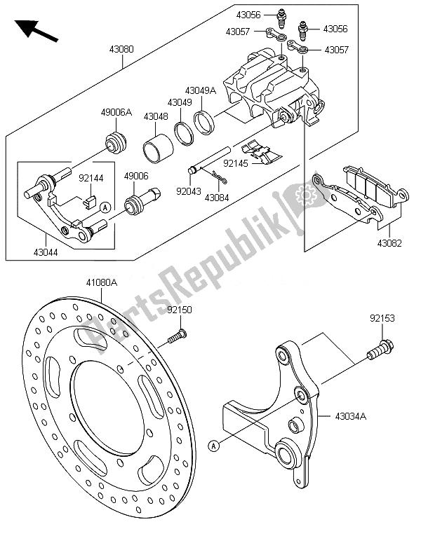 All parts for the Rear Brake of the Kawasaki VN 1700 Classic ABS 2014