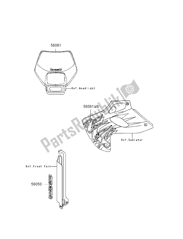 Tutte le parti per il Decalcomanie del Kawasaki KLX 250R 1996