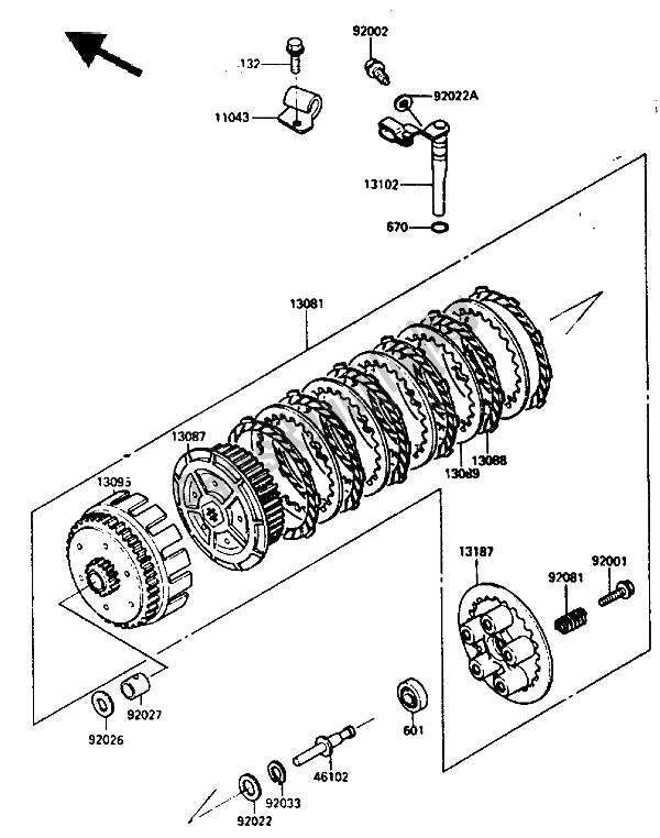 Todas las partes para Embrague de Kawasaki KLR 250 1986