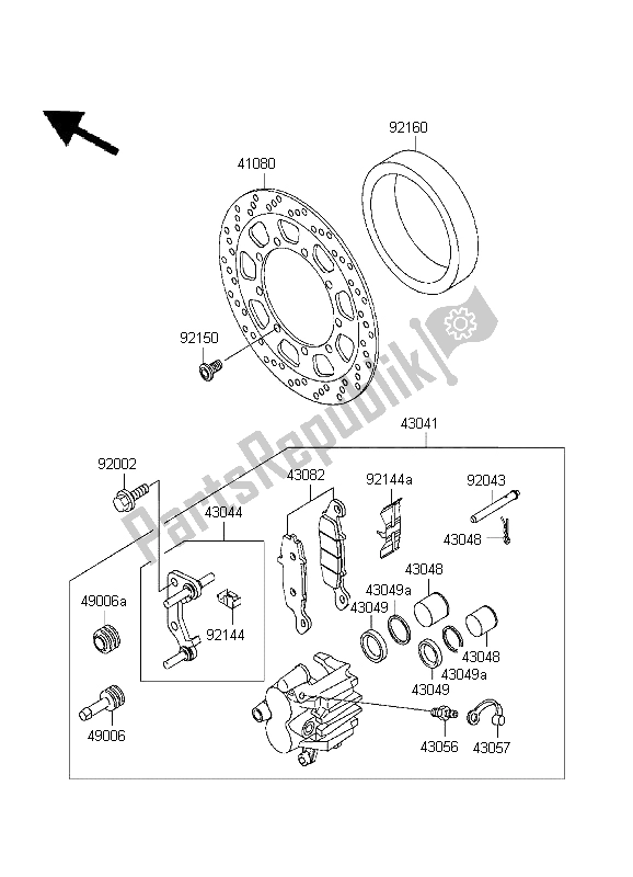 Tutte le parti per il Freno Anteriore del Kawasaki KLR 650 1999