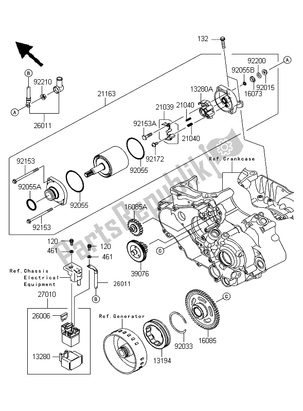 Todas las partes para Motor De Arranque de Kawasaki KFX 450R 2011