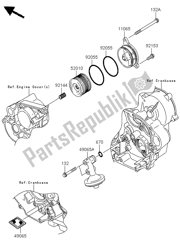 Tutte le parti per il Filtro Dell'olio del Kawasaki KX 450F 2011