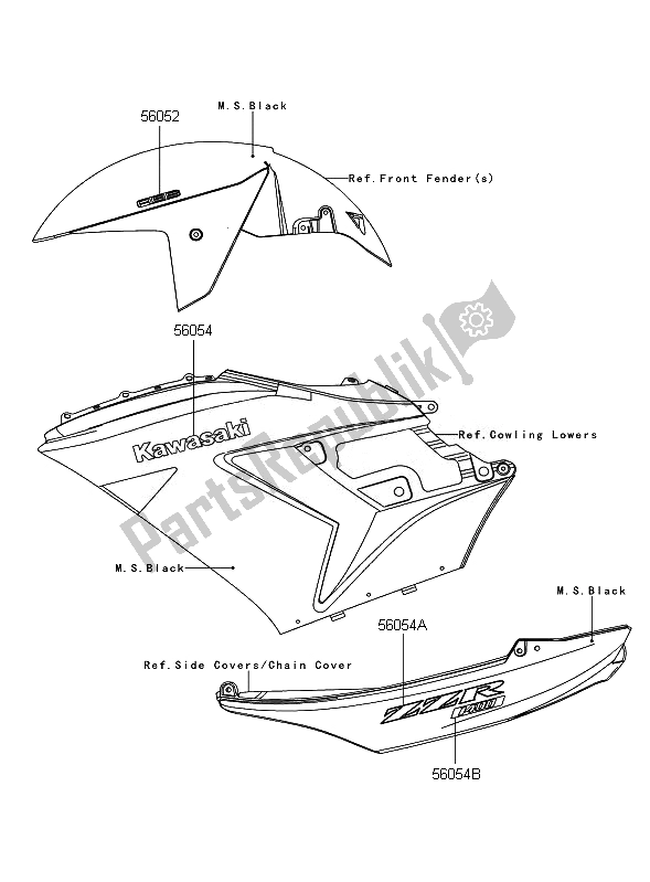 All parts for the Decals (m. S. Black) of the Kawasaki ZZR 1400 ABS 2010