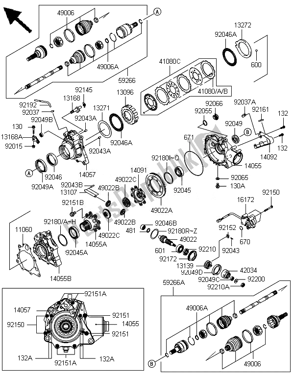 Todas las partes para Eje Delantero de Kawasaki Brute Force 750 4X4I Epsgef 2014