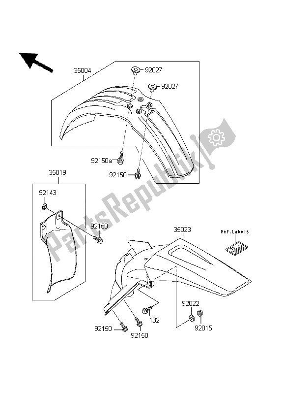 Toutes les pièces pour le Ailes du Kawasaki KX 125 1999