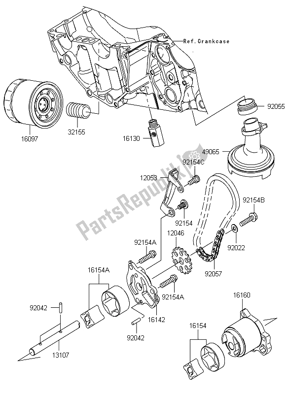 Toutes les pièces pour le La Pompe à Huile du Kawasaki ER 6F 650 2012