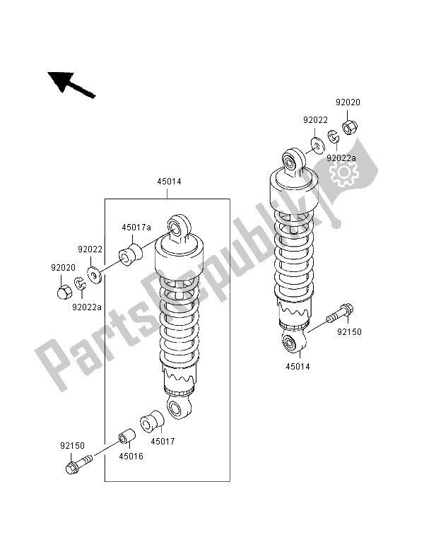 Tutte le parti per il Sospensione E Ammortizzatore del Kawasaki Eliminator 125 1999