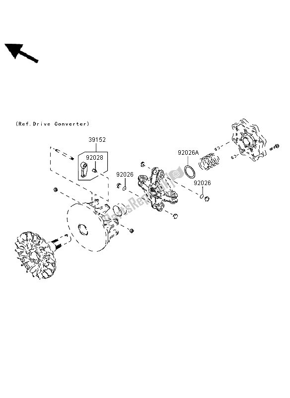 All parts for the Optional Parts (drive Converter) of the Kawasaki KVF 750 4X4 2006