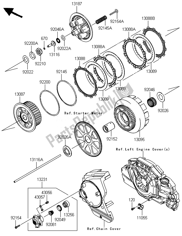 Toutes les pièces pour le Embrayage du Kawasaki VN 1700 Classic ABS 2014