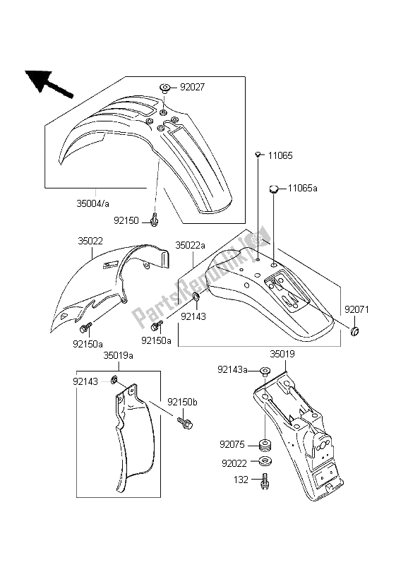 Todas las partes para Defensas de Kawasaki D Tracker 125 1999